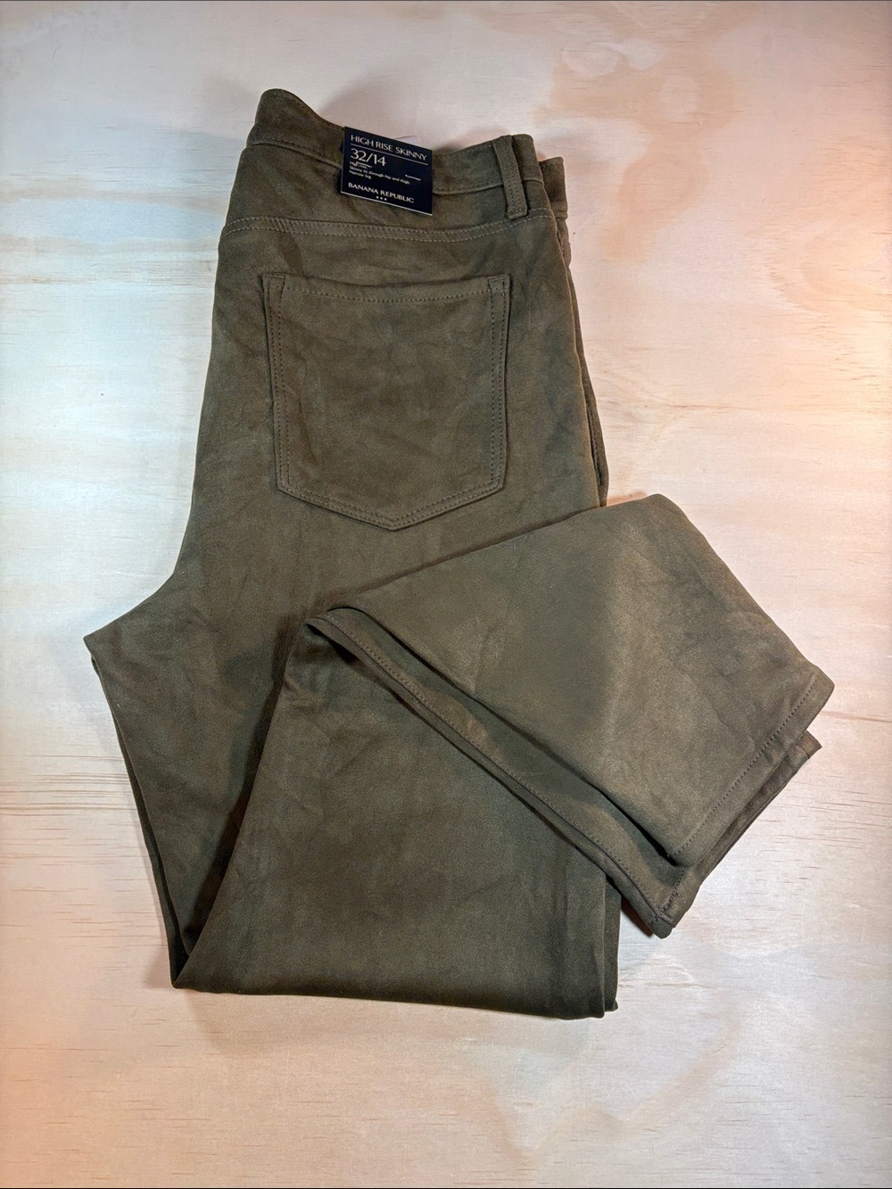 NWT Banana Republic High Rise Skinny Green Velvet Pants